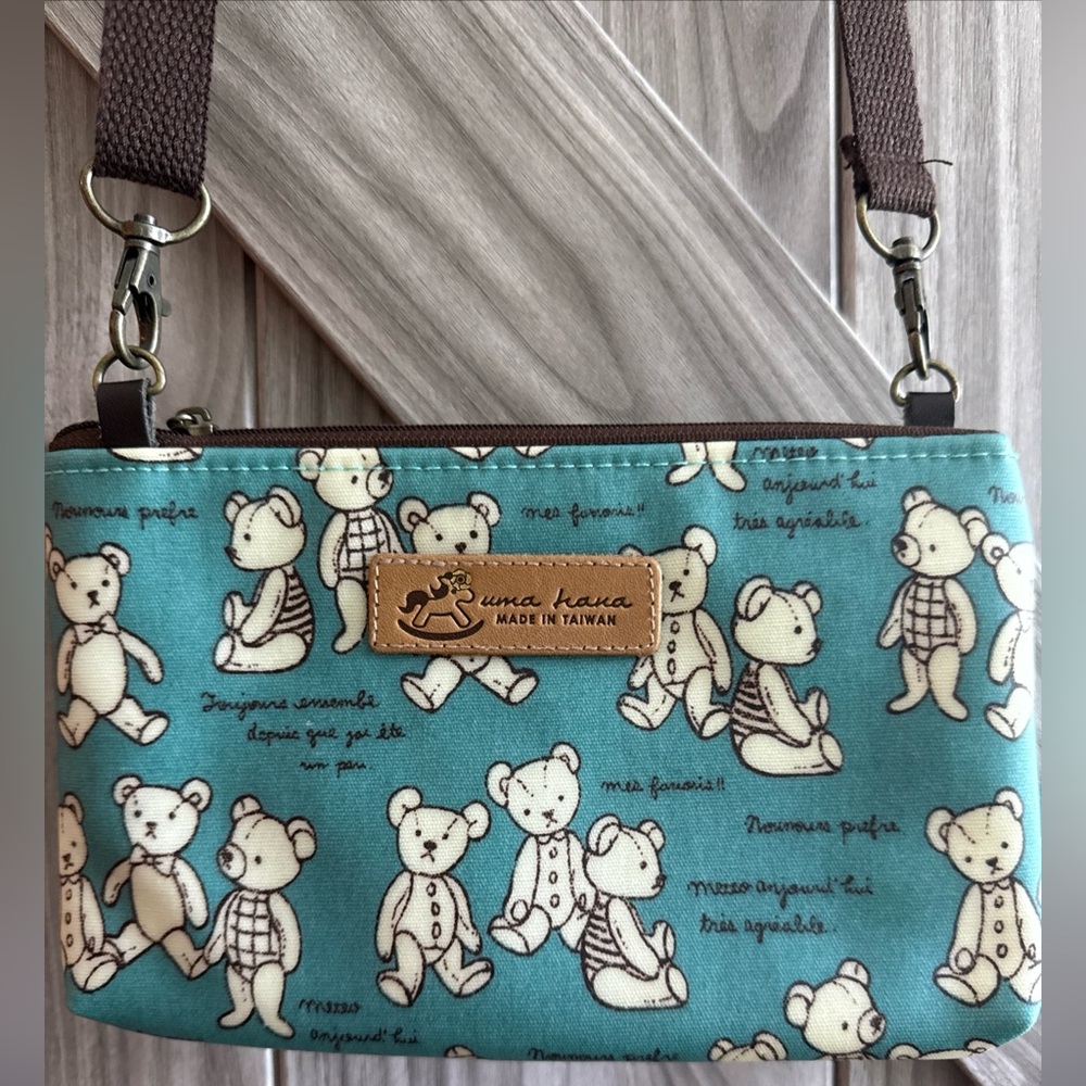 Uma Hana teddy bear mini crossbody purse